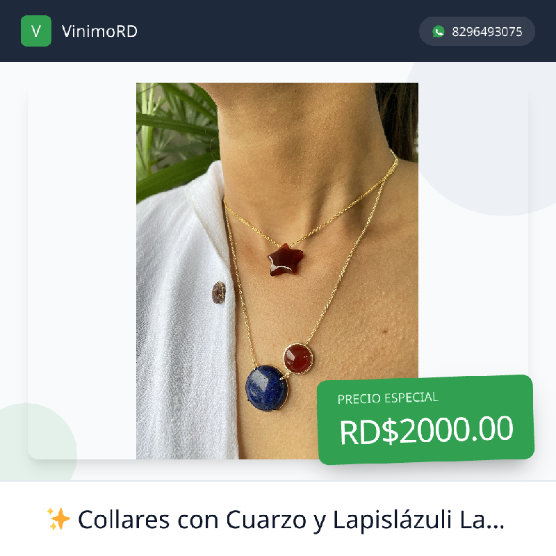 Collares con Cuarzo y Lapislázuli Laminado en Oro