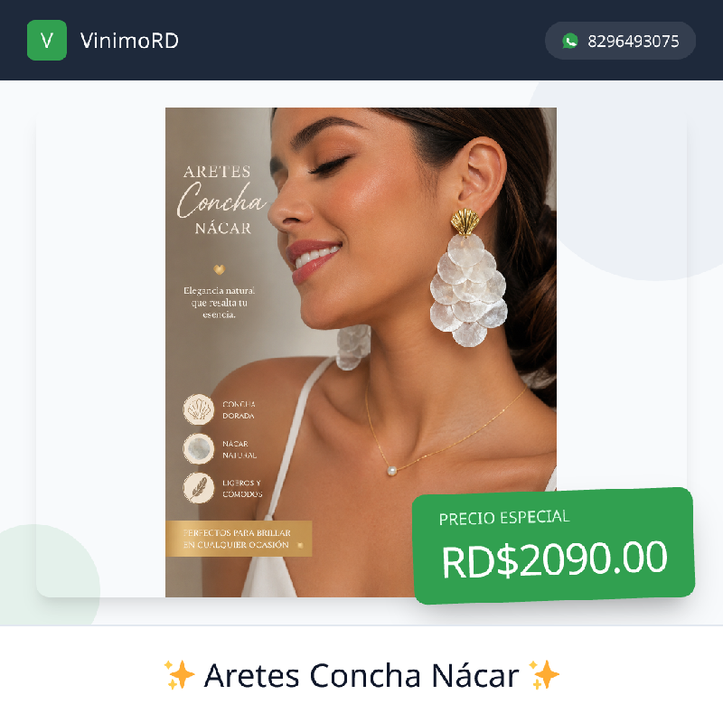 Aretes en concha Nácar