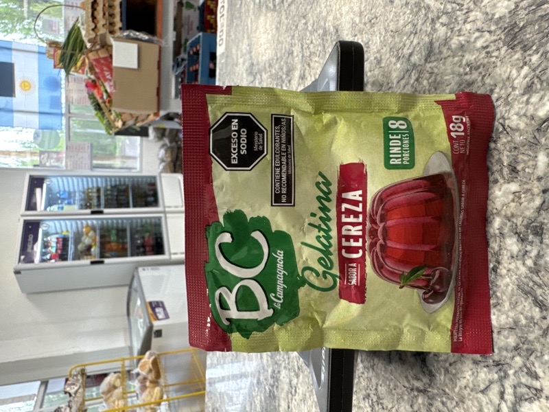 BC gelatina sabor cereza