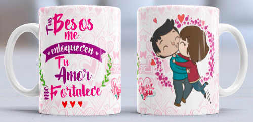 Taza Amor - Pareja besándose