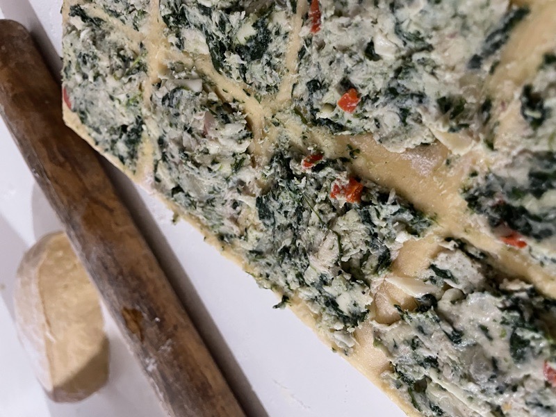 Raviolones de pollo y verdura