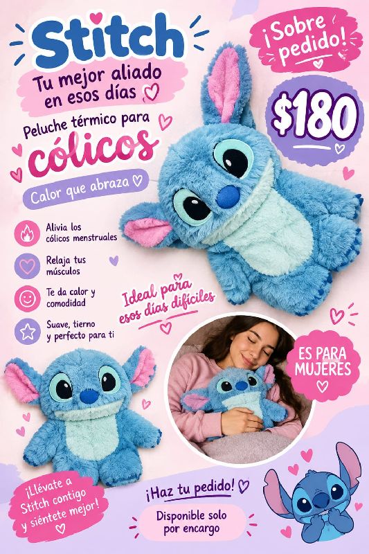 Peluche Stitch para cólicos