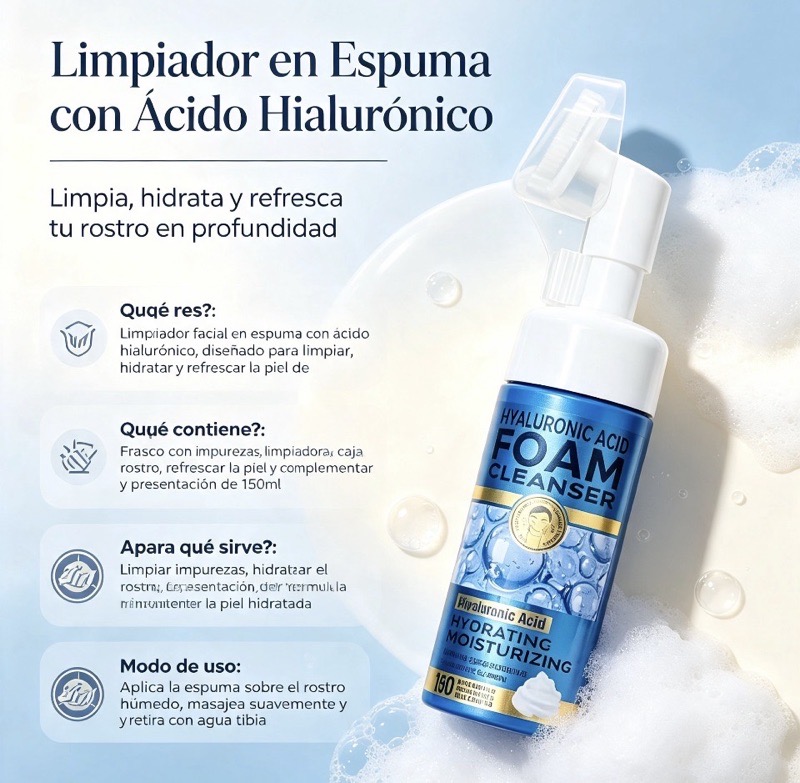 Limpiador en Espuma con Ácido Hialurónico