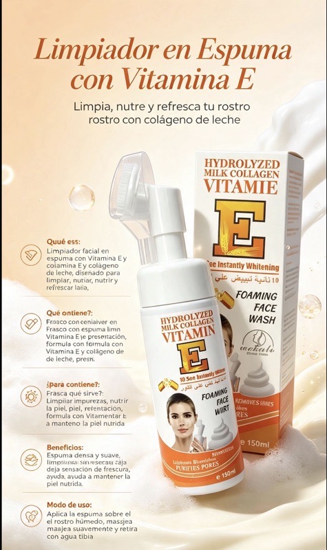 Limpiador en Espuma con Vitamina E