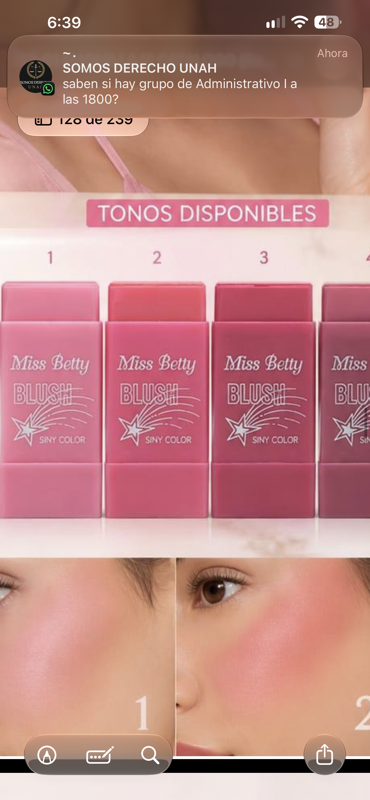 Blush en barra