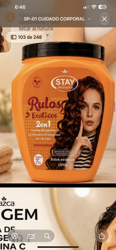crema de peinar rulos