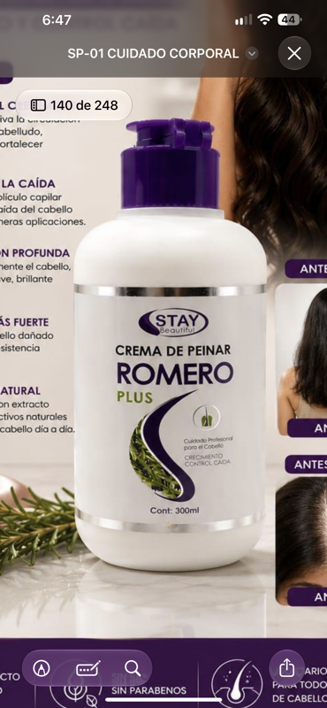crema de peinar pequeña