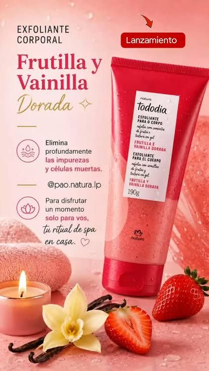 EXFOLIANTE CORPORAL FRESA Y VAINILLA DORADA