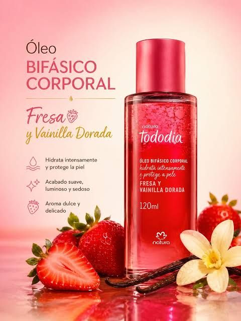 ACEITE BIFÁSICO CORPORAL FRESA Y VAINILLA DORADA