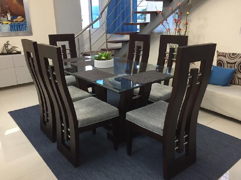 Comedor de 6 sillas tope de cristal