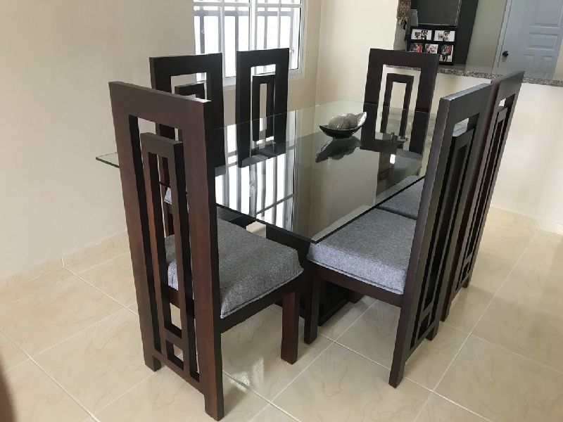 Comedor cristal tope de 6 Sillas