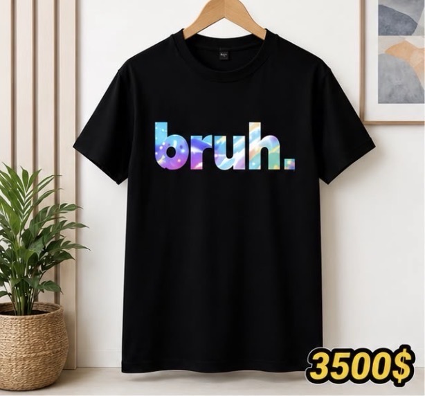 Camiseta estampado bruh