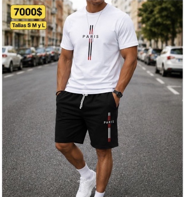 Conjunto estampado, París blanco