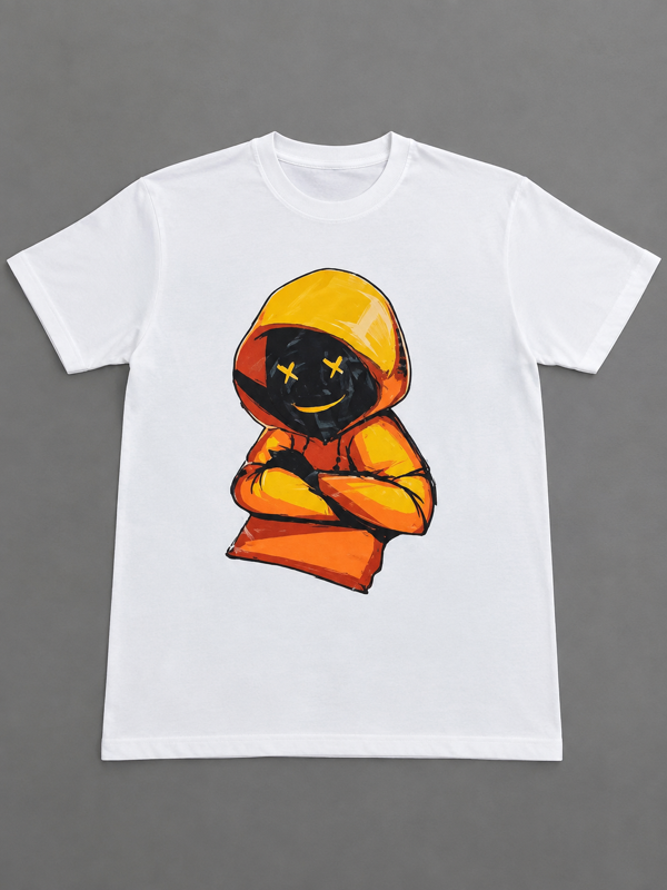 Camiseta de hombrecito con capucha amarilla
