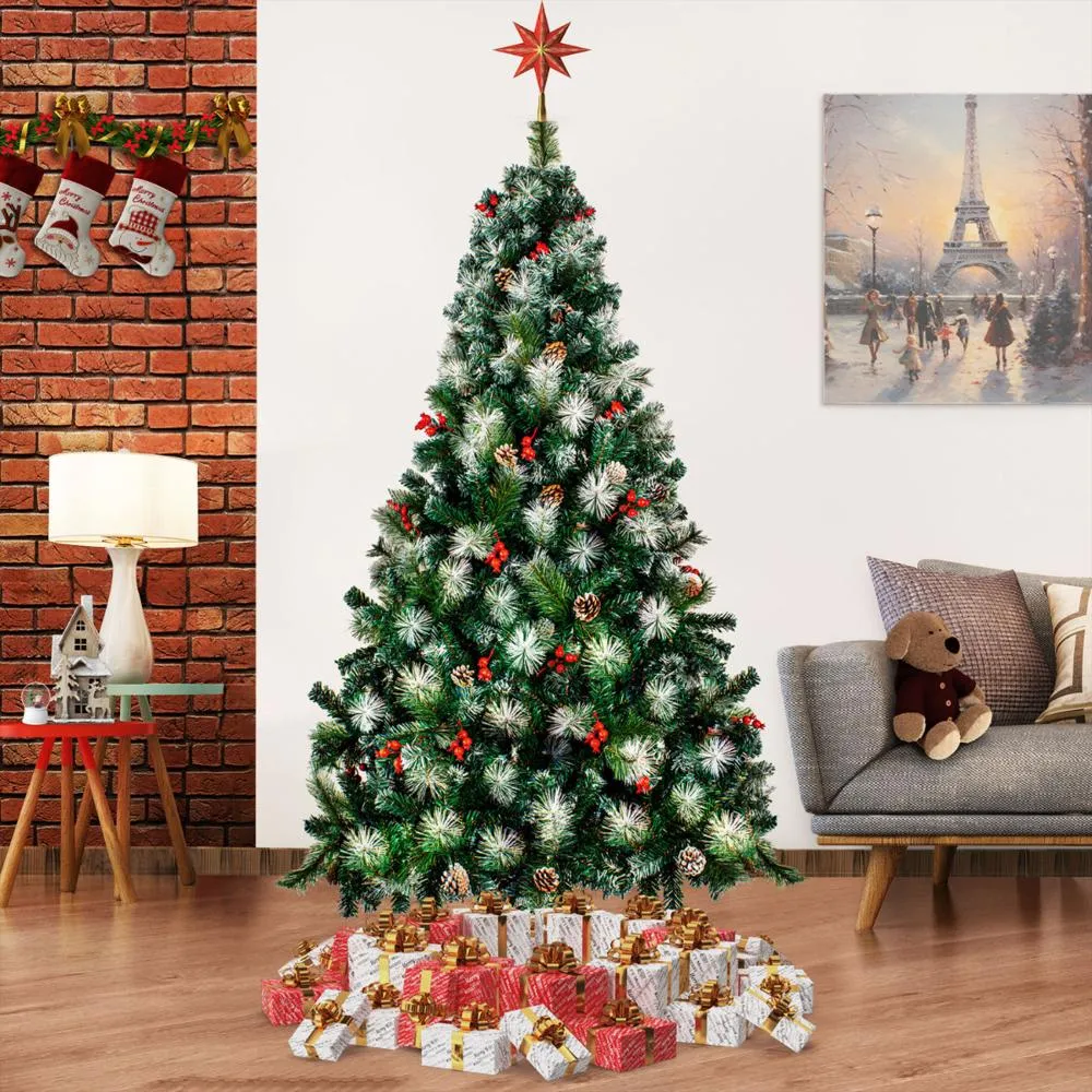 Arbol navideño nevado cerezo 1.5m