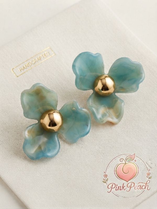 Zarcillos de flor azul