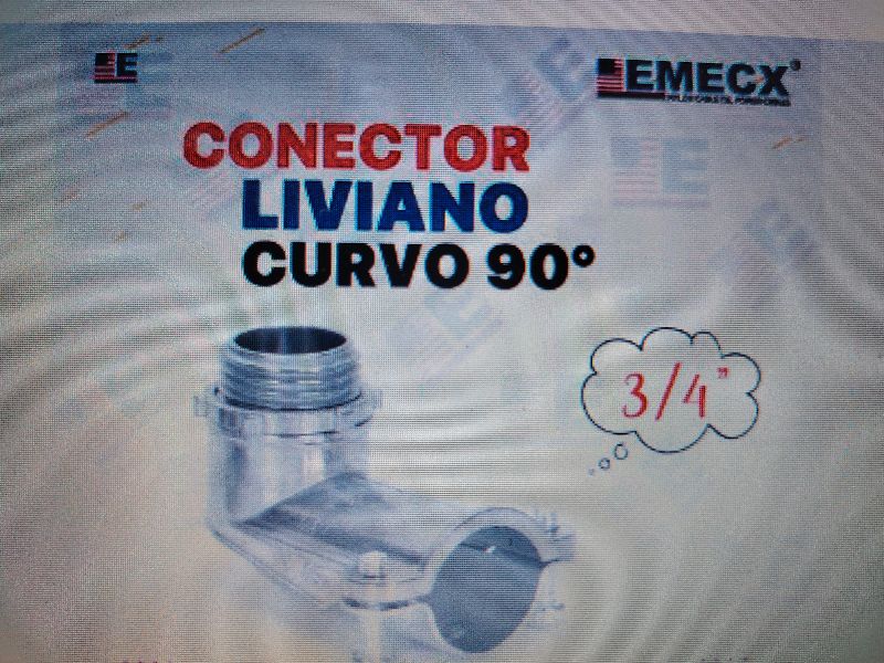 Conector curvo simple de 3/4