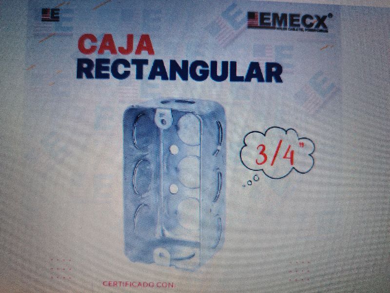 Caja rectangular de 3/4