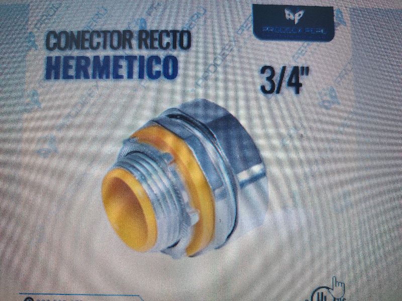 conector recto hermético de 3/4