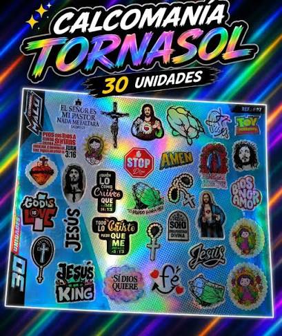 Calcomanias Resina Tornasol X 30