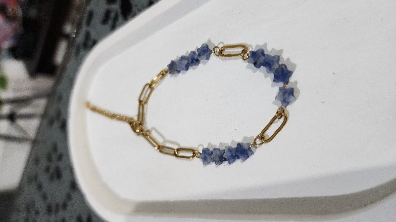 Pulsera estrellas de jaspe azul