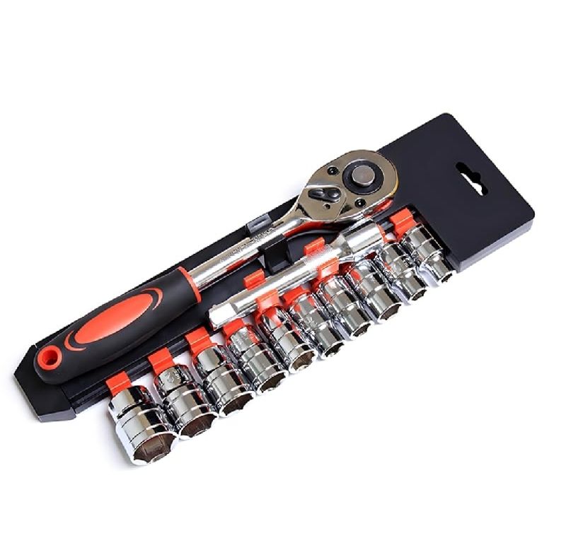 Juego de Llave Crique 1/4" con 10 Dados Métricos
