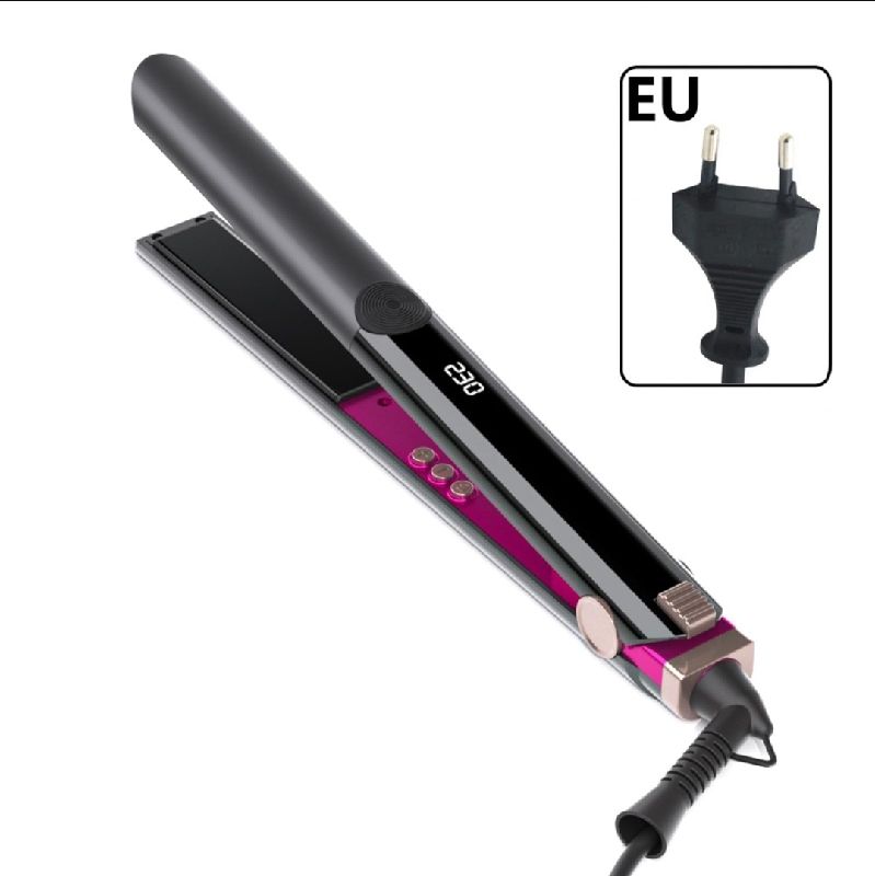 plancha de cabello negro y rosa