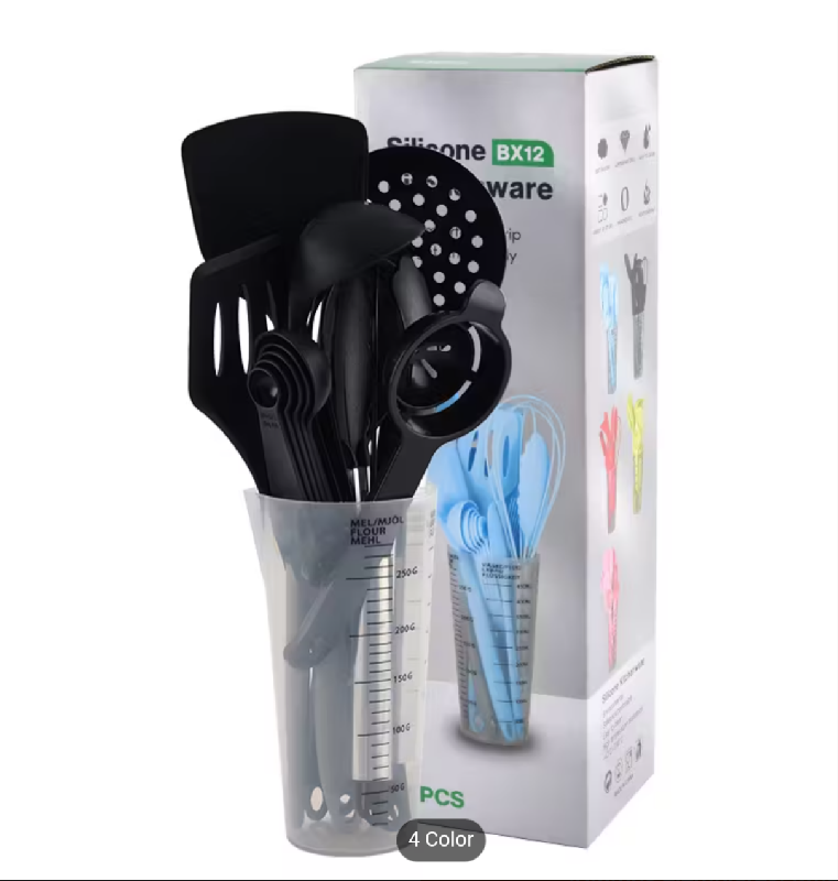 Set de Utensilios de Cocina de Silicona Premium – 16 Piezas con Vaso Medidor