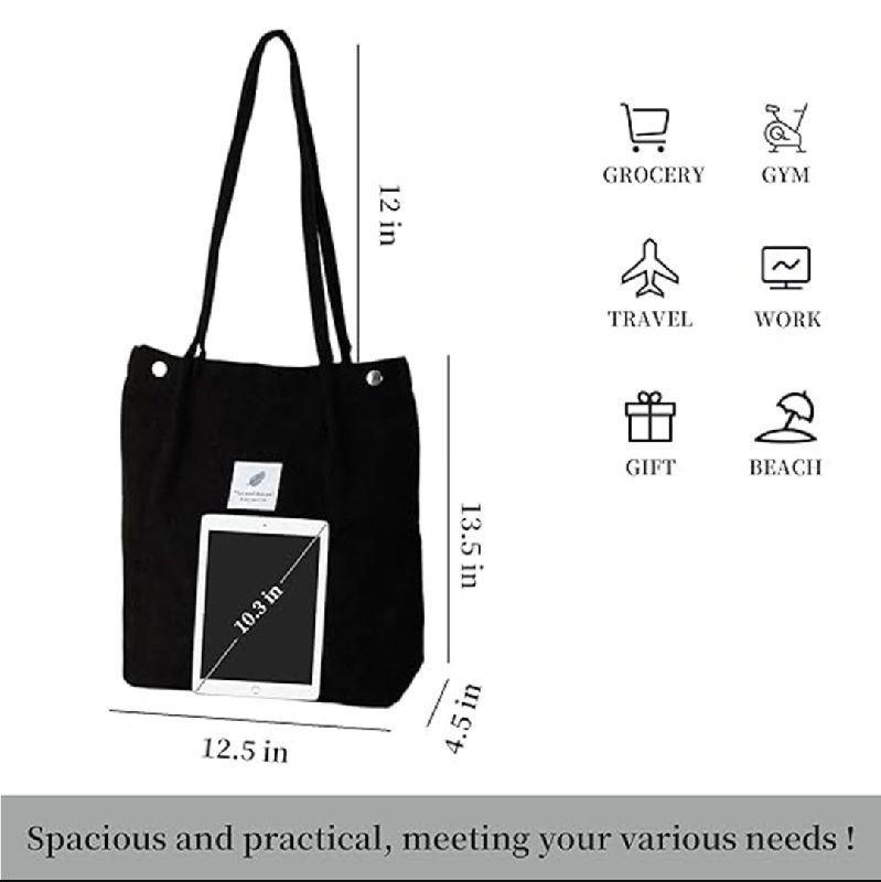 Tote Bag Fashion de Corderoy | Bolso Grande Estilo Korean