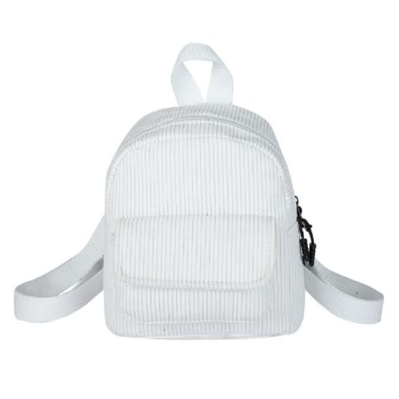 Mini Mochila de Pana (Corduroy) – Color Blanco