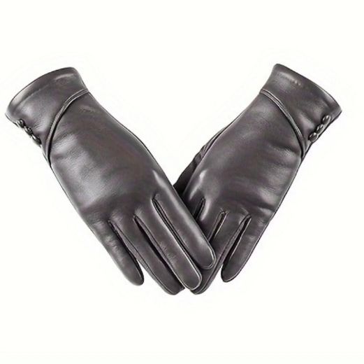 Guantes de Invierno Táctiles para Mujer | Efecto Cuero y Forro Térmico