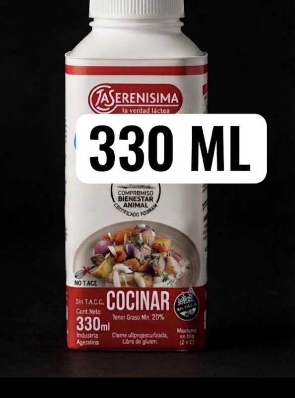 CREMA DE LECHE 330ml para cocinar LA SERENISIMA