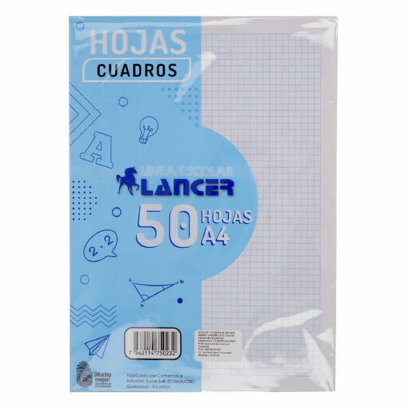 Hojas cuadros A4 *50 u lancer