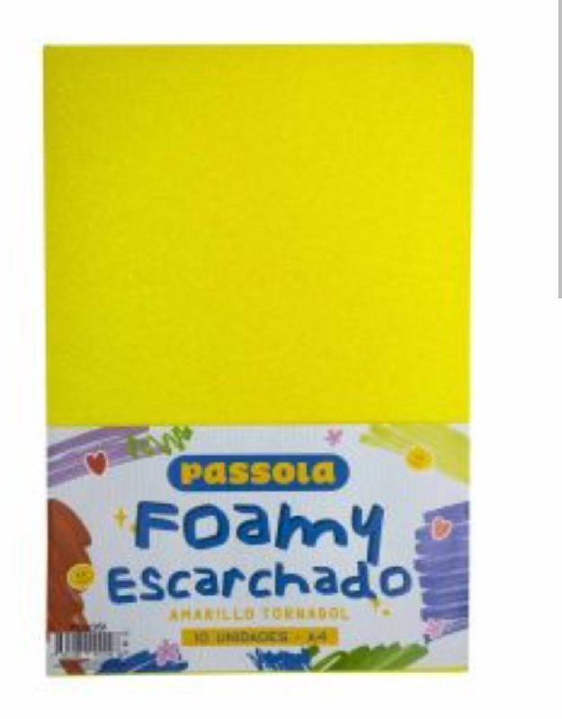 foami A4 passola escarchado amarillo tornasol